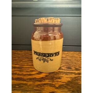 Vintage Pearsons Of Chesterfield Stoneware Preserves Jar w/ cork cover